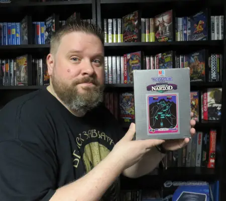 Darren with his copy of Fortress of Narzod for the Vectrex