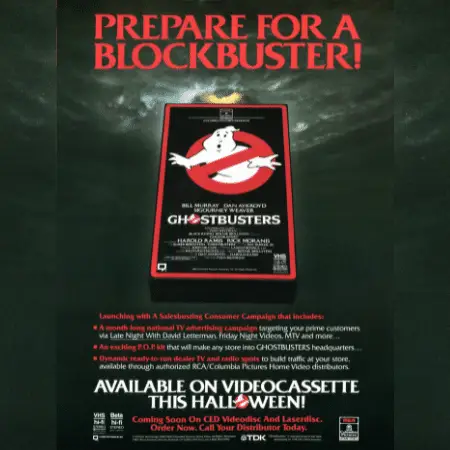Ghostbusters VHS Rental Advert