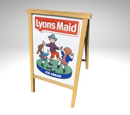 Lyons Maid Sign that was found outside shops that sold their ice creams and ice lollies.