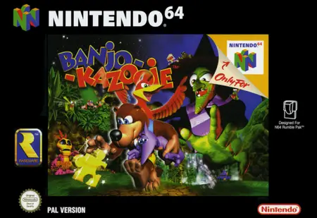 Banjo, the lovable bear from Banjo Kazooie on the N64 Games Boxart