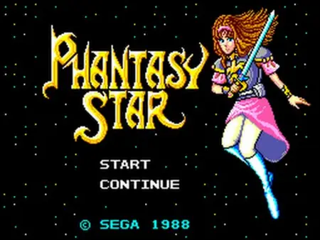 Phantasy Star title screen on the Sega Master System