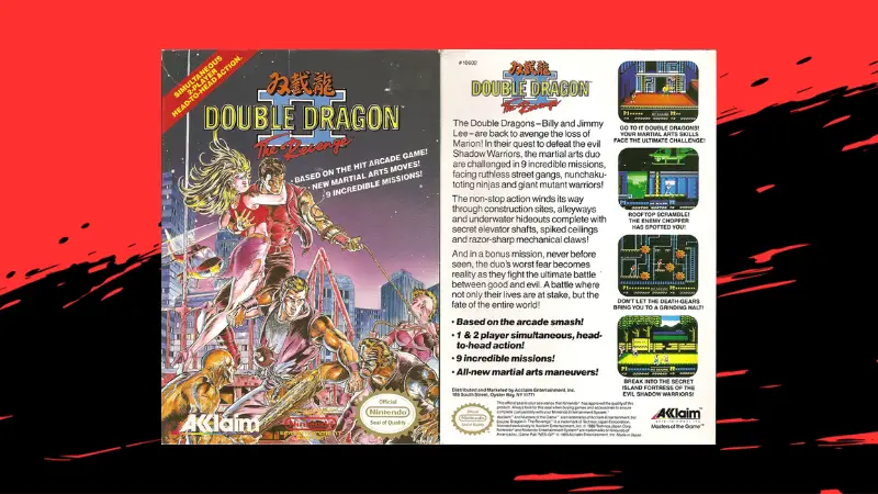 Double Dragon II NES Box Art