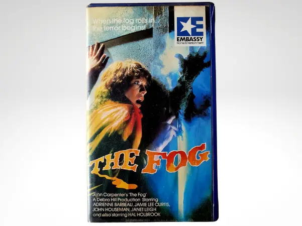 The Fog features an iconic VHS horror cover featuring Jamie Lee Curtis