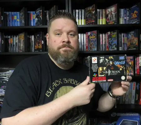 Me with my copy of Batman Returns for the SNES
