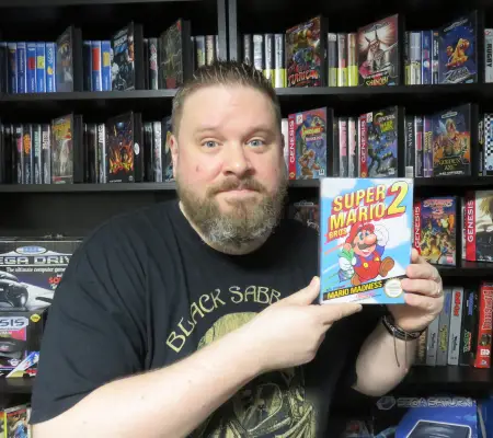 Me with my copy of Super Mario Bros 2 - one of my best NES games of all time