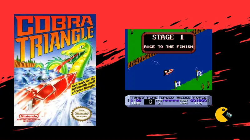 Cobra Triangle is a fun NES racing game featuring speed boats