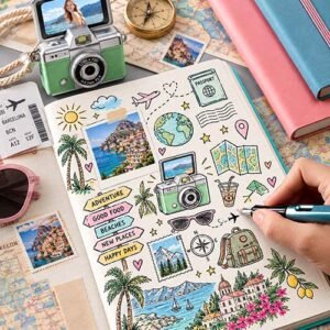 Hand Painted Square Grid Book Simple Style